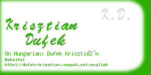 krisztian dufek business card